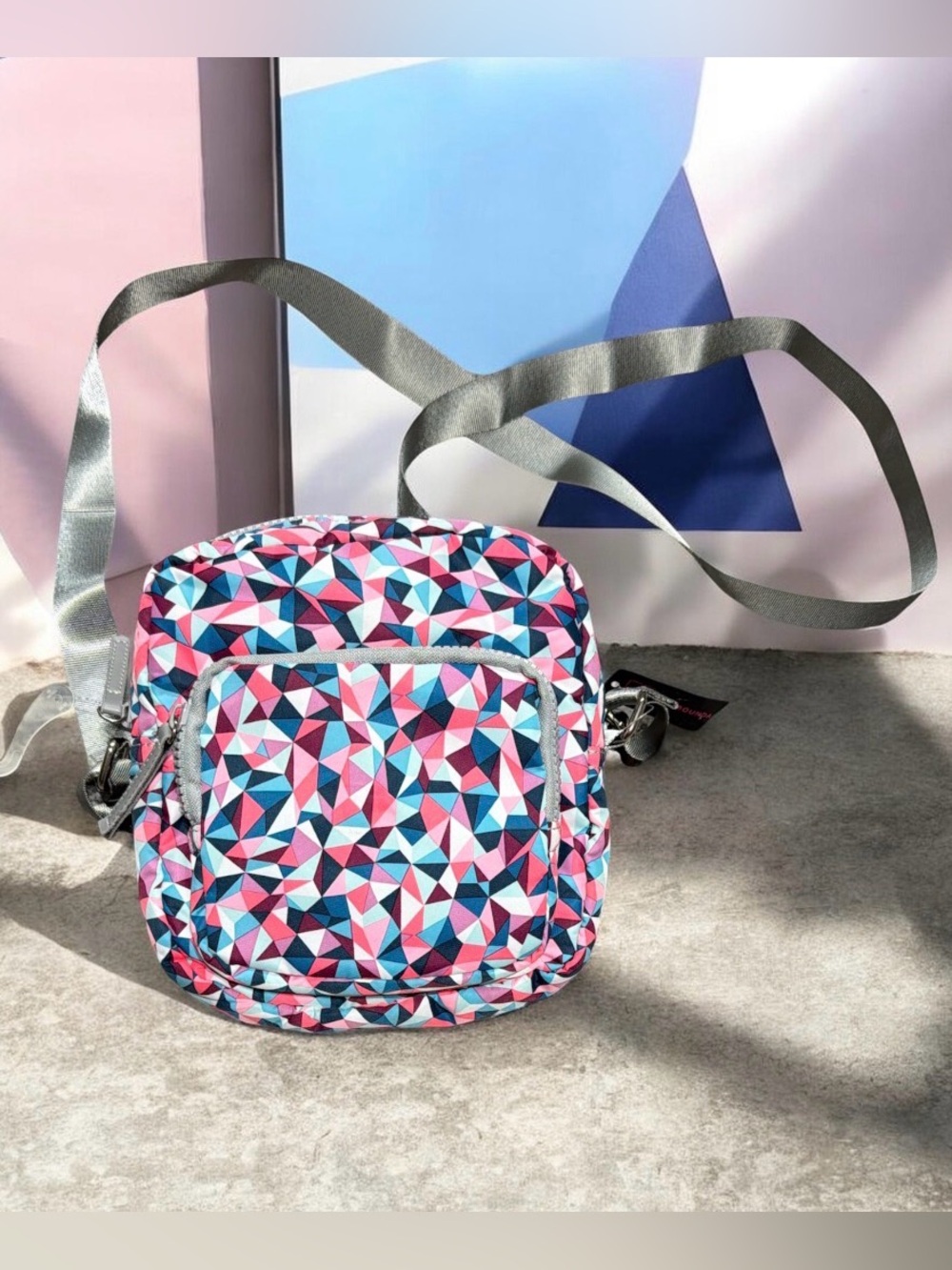 No Boundaries Bright Geometric Prism Print Mini Dome Backpack NWT